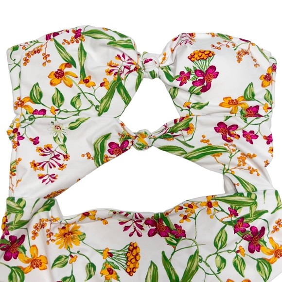 NWT Aqua Women's Small STAR Swim Bandeau Cutout Knots & Ties One Piece Swimsuit - Picture 5 of 14